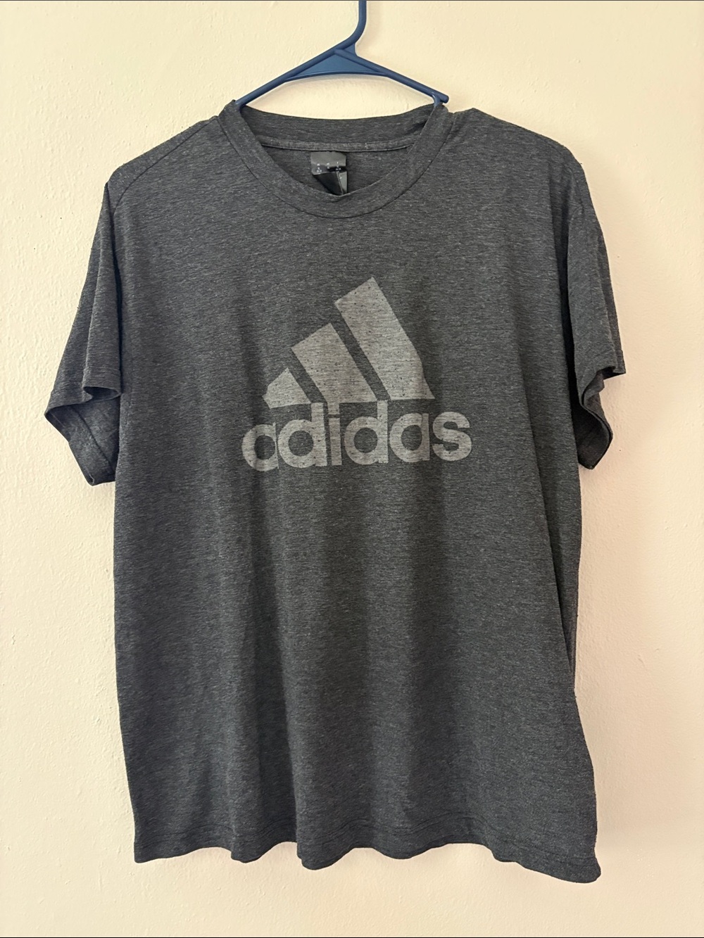 adidas Dark Gray Heather Logo Short Sleeve Tee